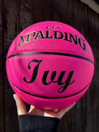 Load image into Gallery viewer, Personalised Pink Composite Leather Spalding Basketball (Size 6)
