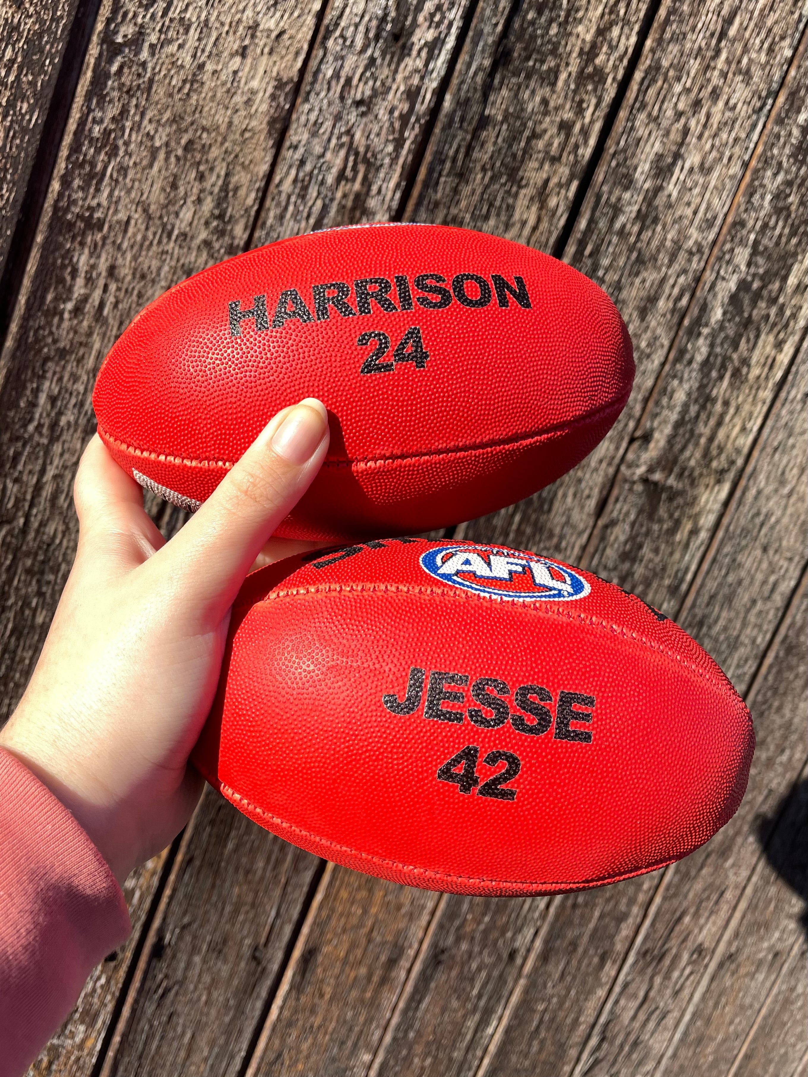 Personalised AFL Red Mini Football (Mini Size)