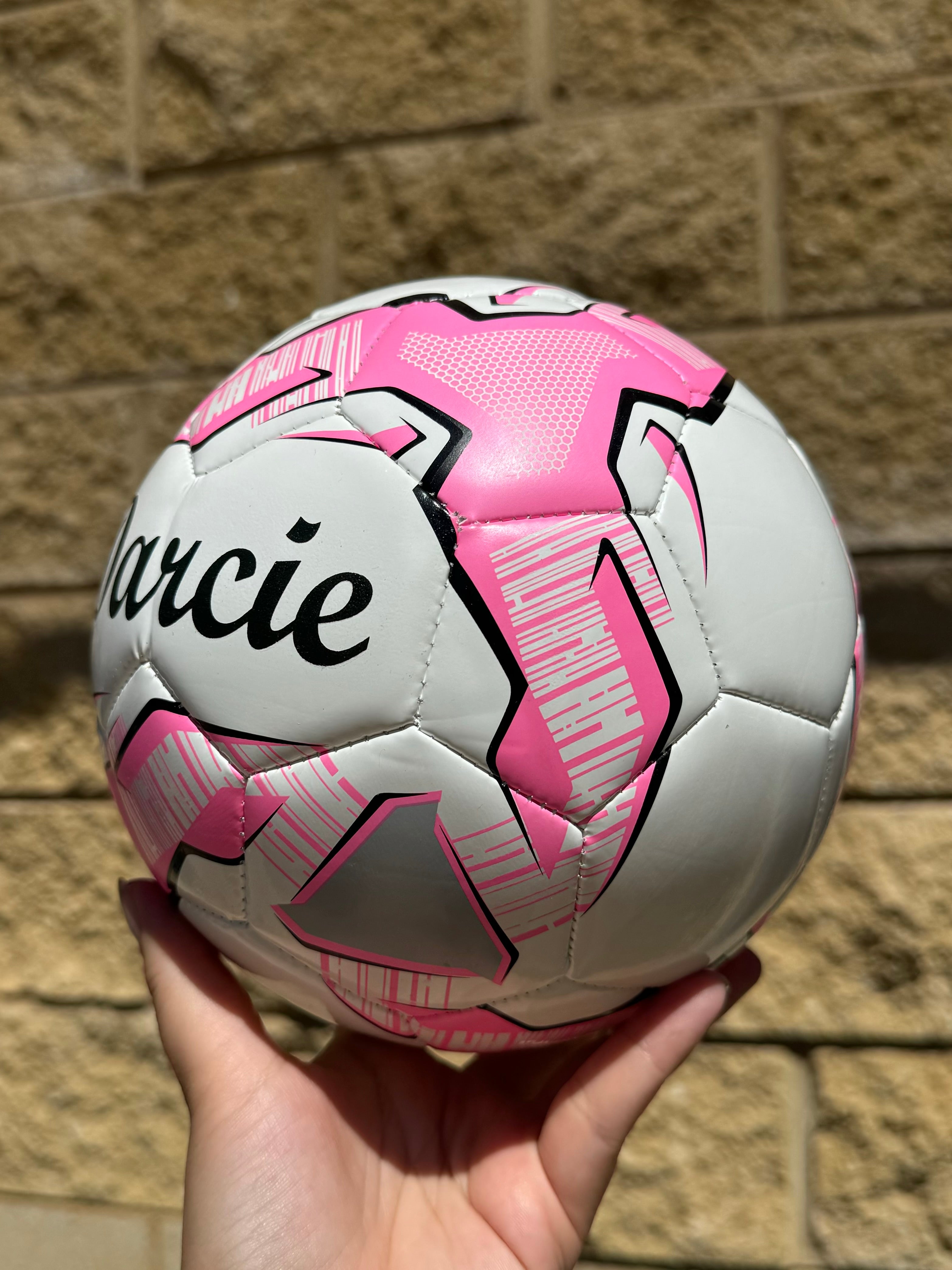 Personalised Mi-Ball Pink Soccer Ball (Size 3, 4, 5)