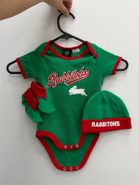 Load image into Gallery viewer, Personalised South Sydney Rabbitohs NRL Lullaby 3pc Baby Gift Set
