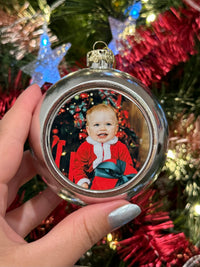 Load image into Gallery viewer, Personalised Silver Christmas Bauble
