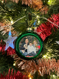 Load image into Gallery viewer, Personalised Green Christmas Bauble
