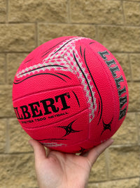 Load image into Gallery viewer, Personalised Gilbert Pink Spectra Netball (SIZE 5)
