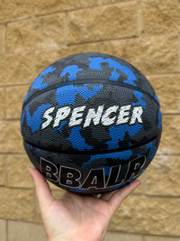Load image into Gallery viewer, Personalised BBALR Progress Blue Camo Rubber Basketball (Size 5, 6 &amp; 7)
