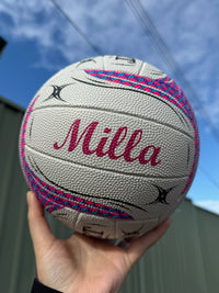 Load image into Gallery viewer, Personalised Gilbert White Spectra Netball (SIZE 4, 5)
