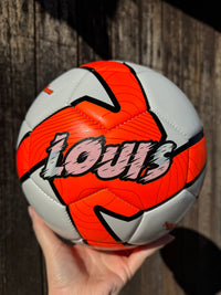 Load image into Gallery viewer, Personalised Deploy Orange Soccer Ball (Size 3, 4, 5)

