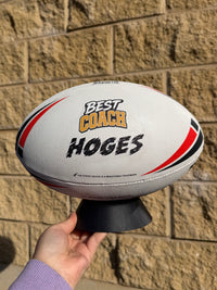Load image into Gallery viewer, Personalised Best Coach Rugby League Gift Pack (Steeden White &amp; Red)
