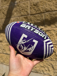 Load image into Gallery viewer, Personalised Melbourne Storm Official NRL Ball (11inch mini ball)

