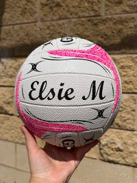 Load image into Gallery viewer, Personalised Gilbert 2026 White Spectra Netball (SIZE 4, 5)
