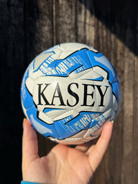 Load image into Gallery viewer, Mini Personalised Mi-Ball Blue Soccer Ball (Mini Size)
