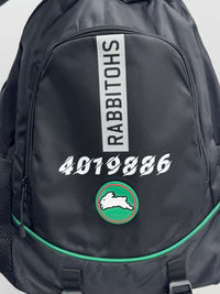 Load image into Gallery viewer, Personalised South Sydney Rabbitohs Official NRL Backpack
