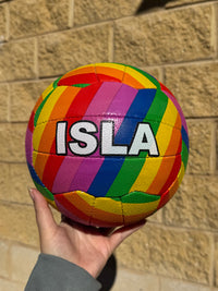 Load image into Gallery viewer, Personalised Mi-Ball Envision Rainbow Netball (SIZE 4, 5)
