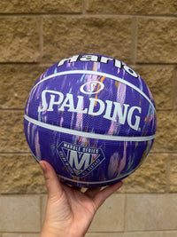 Load image into Gallery viewer, Personalised Spalding Rubber Basketball Purple Multi Marble (Size 5, 6)
