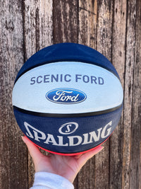 Load image into Gallery viewer, Personalised Spalding Rubber Basketball Red/White/Blue TF-150 (Size 5)
