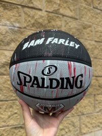 Load image into Gallery viewer, Personalised Spalding Black/Red Marble Basketball (Size 6, 7)
