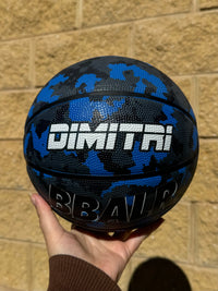 Load image into Gallery viewer, Personalised BBALR Progress Blue Camo Rubber Basketball (Size 5, 6 &amp; 7)
