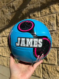 Load image into Gallery viewer, Personalised Blue/Black Umbro Swerve Soccer Ball (SIZE 3, 4, 5)
