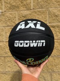 Load image into Gallery viewer, Personalised Spalding NBL Hoops Fest Black Highlight Basketball (Size 6, 7)
