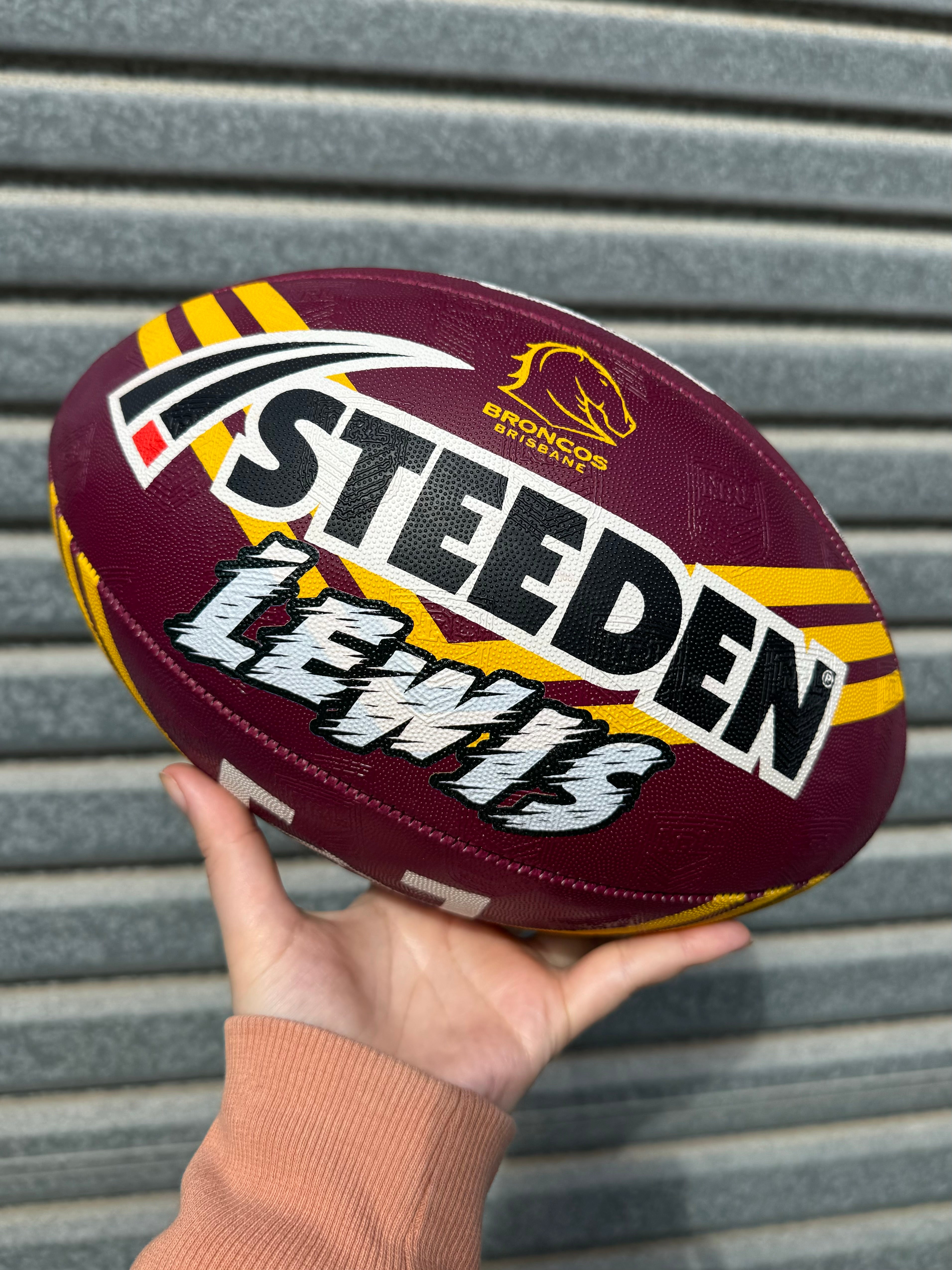 Personalised Brisbane Broncos Official NRL Ball (size 5)