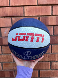 Load image into Gallery viewer, Personalised Spalding Rubber Basketball Red/White/Blue TF-150 (Size 5)
