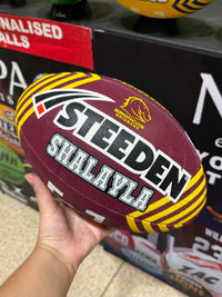 Load image into Gallery viewer, Personalised Brisbane Broncos Official NRL Ball (Size 5)

