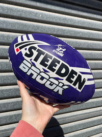 Load image into Gallery viewer, Personalised Melbourne Storm Official NRL Ball (Size 5)
