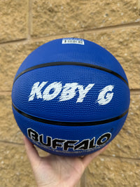 Load image into Gallery viewer, Personalised Buffalo Rubber Blue Basketball (Size 5)
