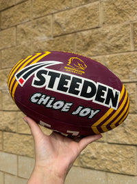 Load image into Gallery viewer, Personalised Brisbane Broncos Official NRL Ball (Size 5) - 4 Day Dispatch
