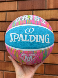 Load image into Gallery viewer, Personalised Spalding Rubber Basketball Pink Marble (Size 5, 6)
