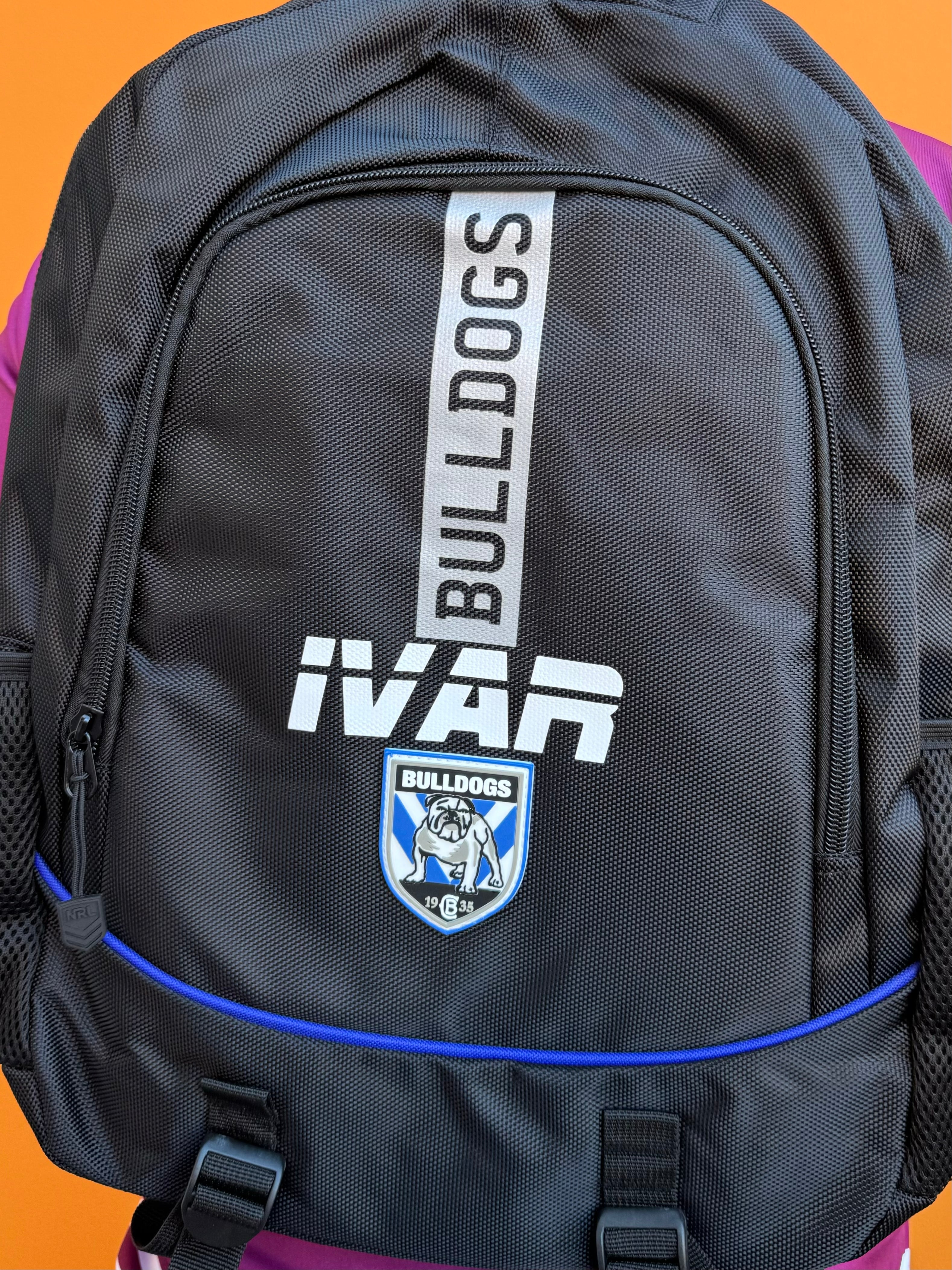 Personalised Canterbury Bulldogs Official NRL Backpack