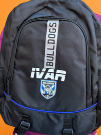 Load image into Gallery viewer, Personalised Canterbury Bulldogs Official NRL Backpack
