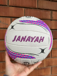 Load image into Gallery viewer, Personalised Gilbert White Spectra Netball (SIZE 4, 5)
