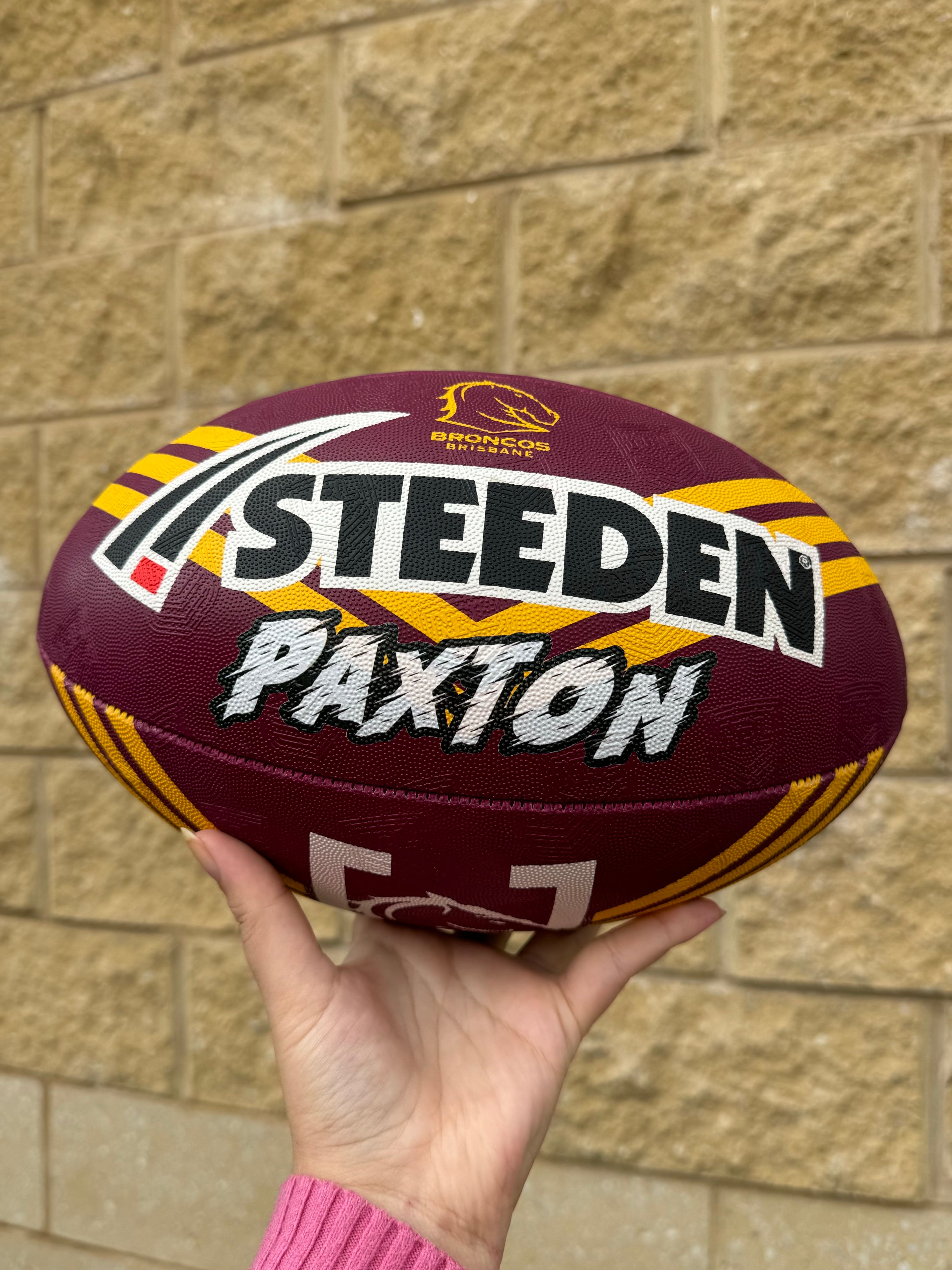Personalised Brisbane Broncos Official NRL Ball (Size 5)