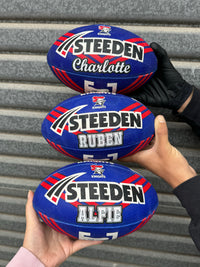 Load image into Gallery viewer, Personalised Newcastle Knights Official NRL Ball (11inch mini ball)
