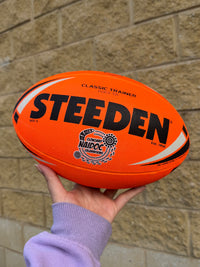 Load image into Gallery viewer, Personalised Orange Steeden Rugby League (Size 5)
