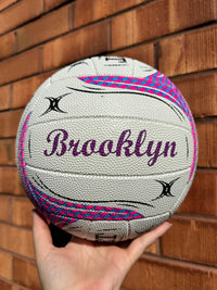Load image into Gallery viewer, Personalised Gilbert White Spectra Netball (SIZE 4, 5)
