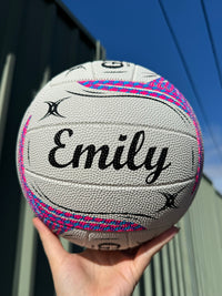 Load image into Gallery viewer, Personalised Gilbert White Spectra Netball (SIZE 4, 5)
