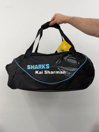 Load image into Gallery viewer, Personalised Cronulla Sharks Official NRL Sports Bag
