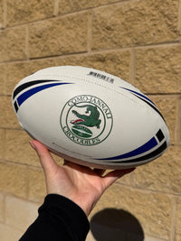 Load image into Gallery viewer, Personalised White/Blue Steeden Rugby League Balls (Mod Size)
