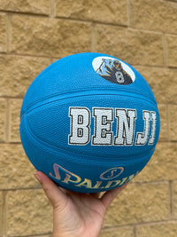 Load image into Gallery viewer, Personalised Spalding Rubber Blue Highlight Rush Basketball (Size 5, 6, 7)
