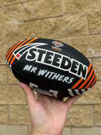 Load image into Gallery viewer, Personalised Wests Tigers Official NRL Ball (11inch mini ball)
