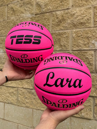 Load image into Gallery viewer, Personalised Pink Composite Leather Spalding Basketball (Size 6)
