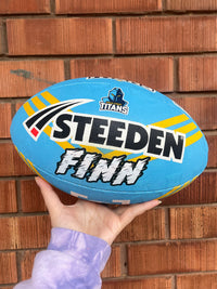 Load image into Gallery viewer, Personalised Gold Coast Titans Official NRL Ball (Size 5)
