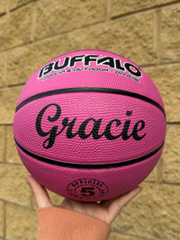Load image into Gallery viewer, Personalised Buffalo Rubber Pink Basketball (Size 5, 6)
