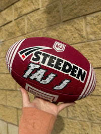 Load image into Gallery viewer, Personalised QLD Maroons State Of Origin Official NRL Ball (Size 5, 11 inch Mini)
