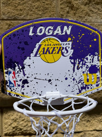 Load image into Gallery viewer, Personalised Wilson NBA Team Mini Basketball Hoop (LA Lakers)
