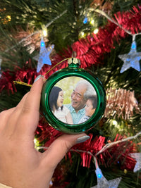 Load image into Gallery viewer, Personalised Green Christmas Bauble
