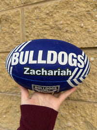 Load image into Gallery viewer, Personalised Canterbury Bulldogs Official NRL Ball (11inch mini ball)
