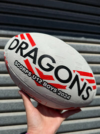 Load image into Gallery viewer, Personalised St George Dragons Official NRL Ball (Size 5)
