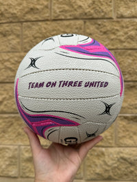 Load image into Gallery viewer, Personalised Gilbert White Eclipse M500 Netball (SIZE 4)
